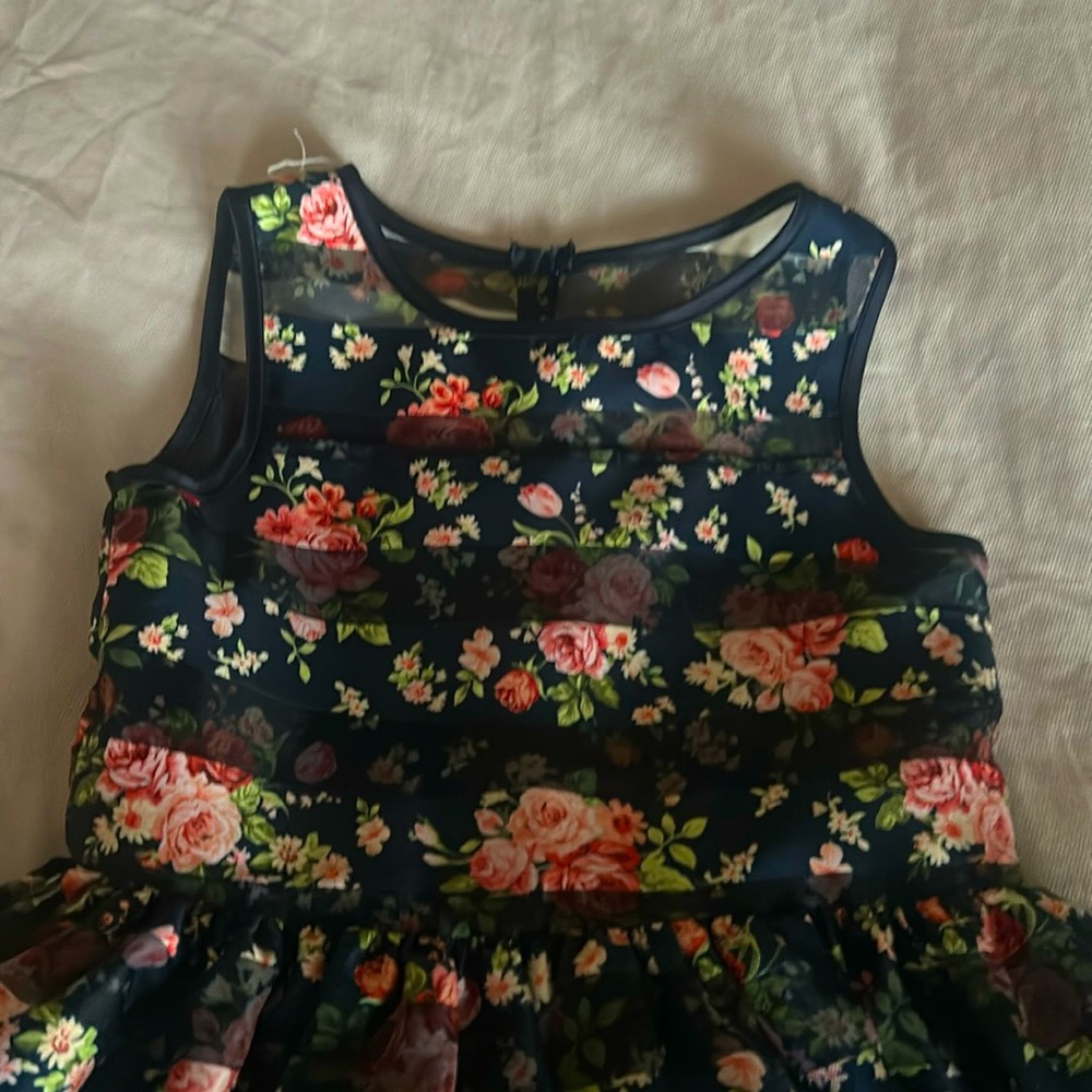 Floral navy dress